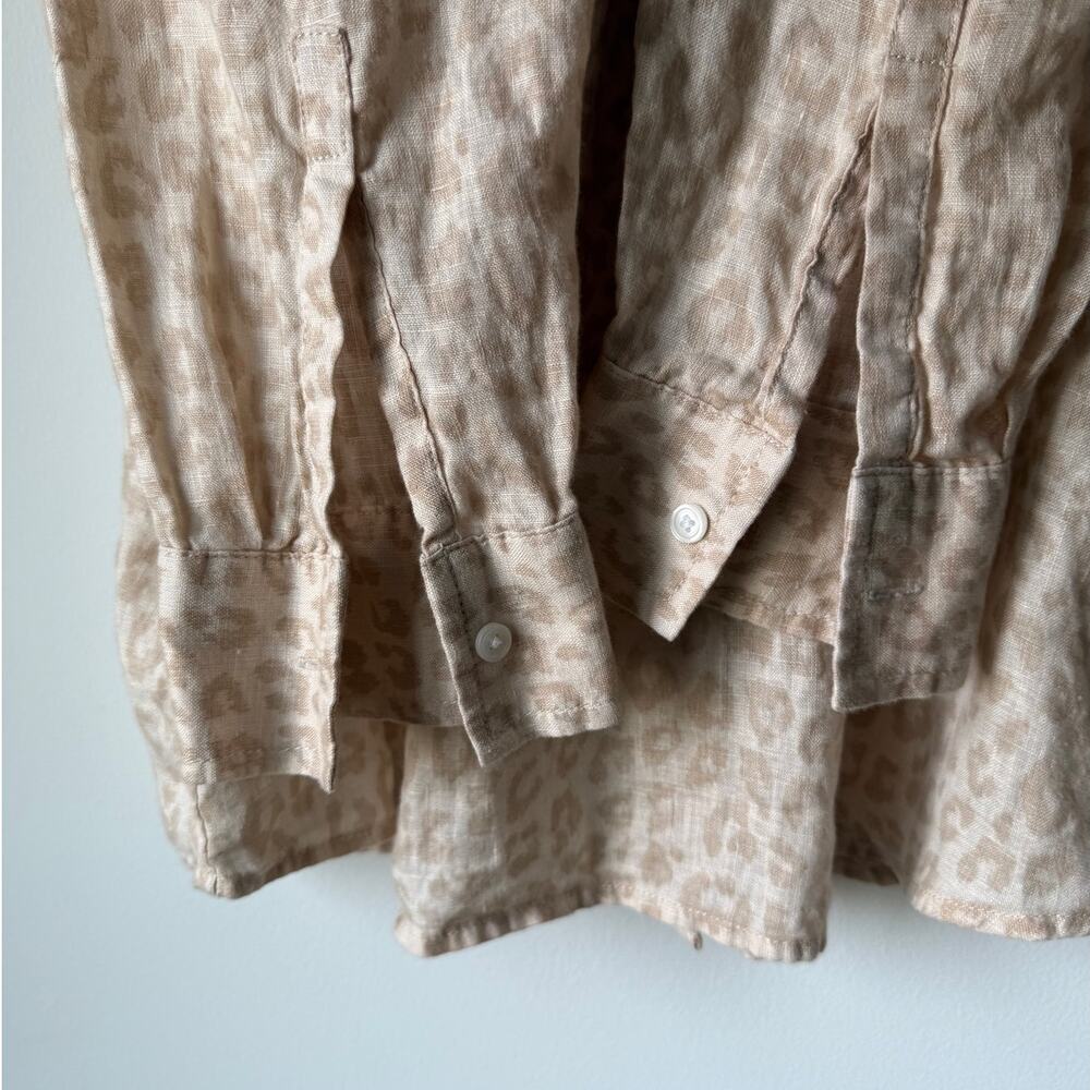 Gap 100% Linen Button Down Leopard Print Boyfrien… - image 8